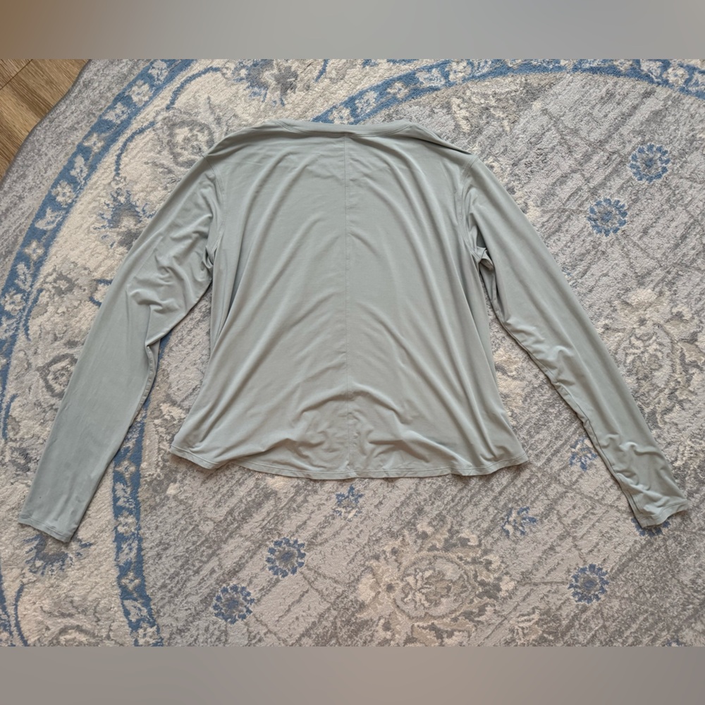 Lululemon Modal Relaxed-Fit Lounge Long-Sleeve Shirt Jade Grey - Picture 4 of 7